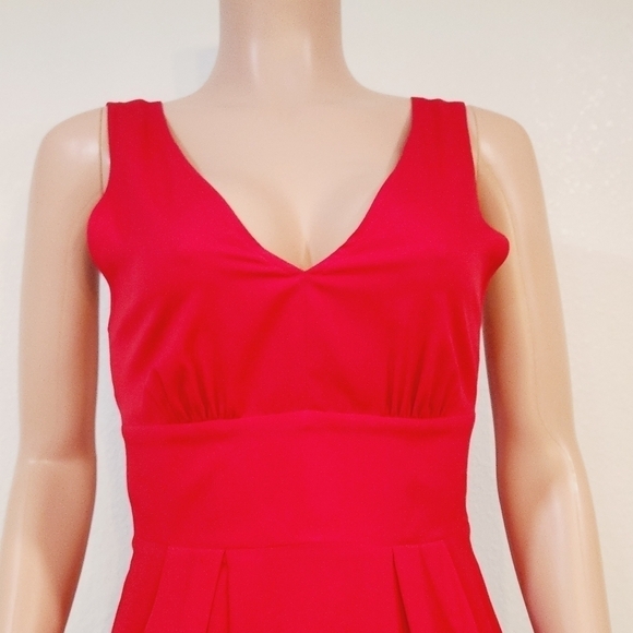 Victoria Secret Red V Neck Dress Attached Ribbons To Tie Size 6 - Picture 2 of 12